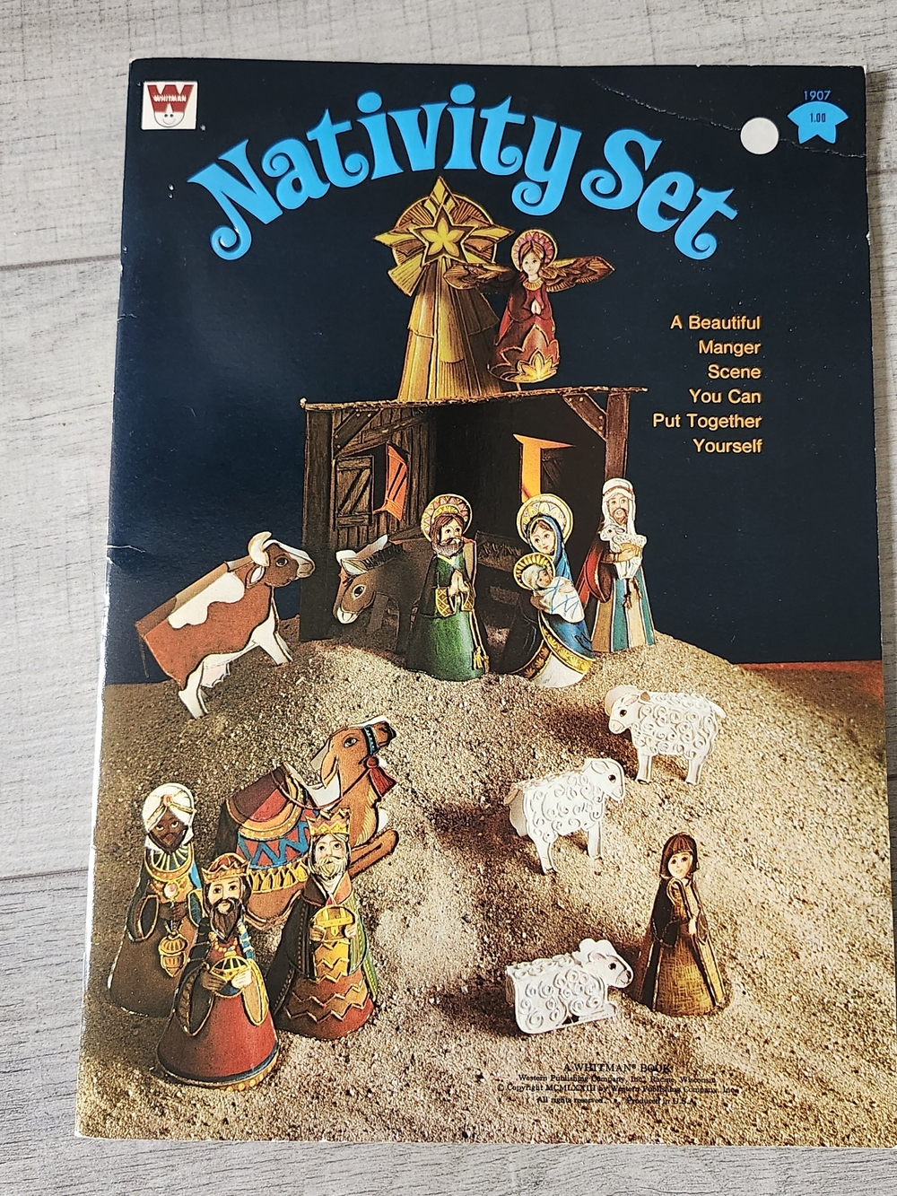 Vintage 1973 Whitman Nativity Set Punch Out Paper Manger Scene Book #1907 Uncut